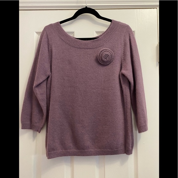 NWT AXCESS A Liz Claiborne Angora Rabbit/Lamb Wool Blend Purple Sweater Sz L - Picture 10 of 10